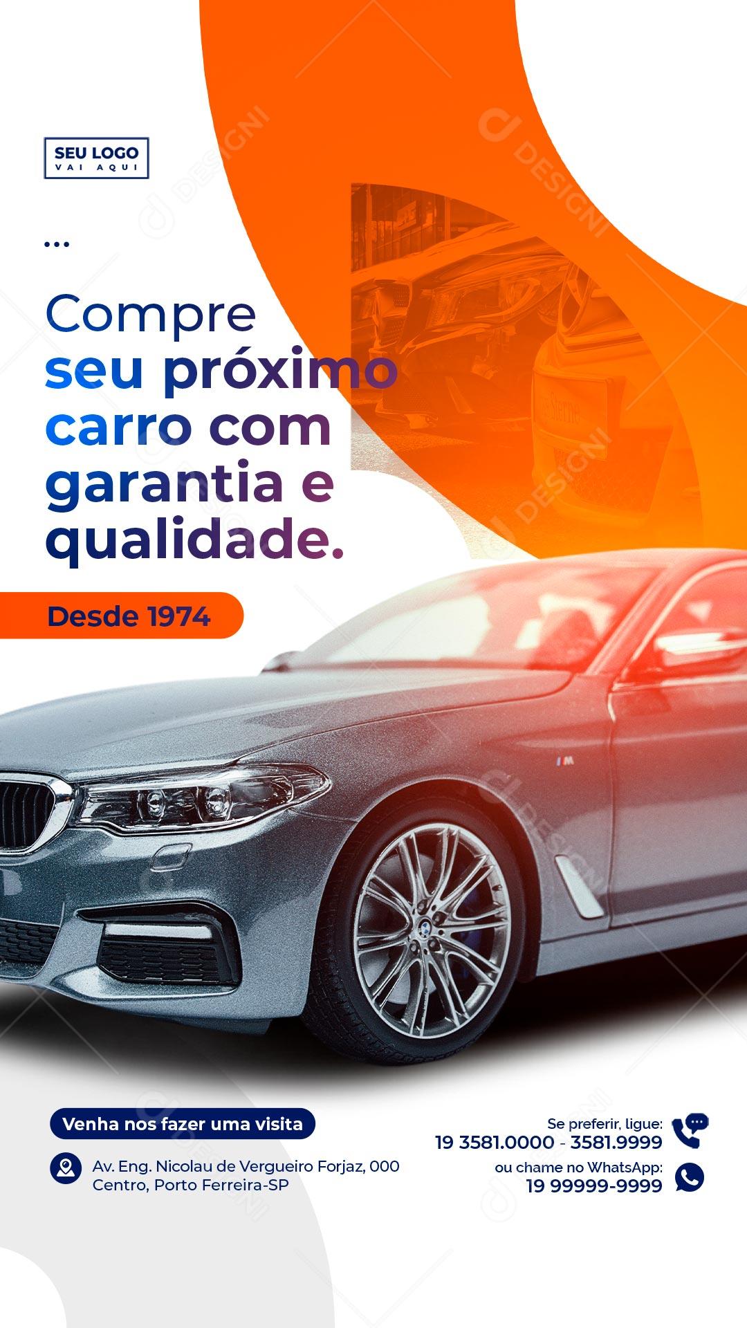 Social Media Story Concessionária Compre Seu Próximo Carro PSD Editável