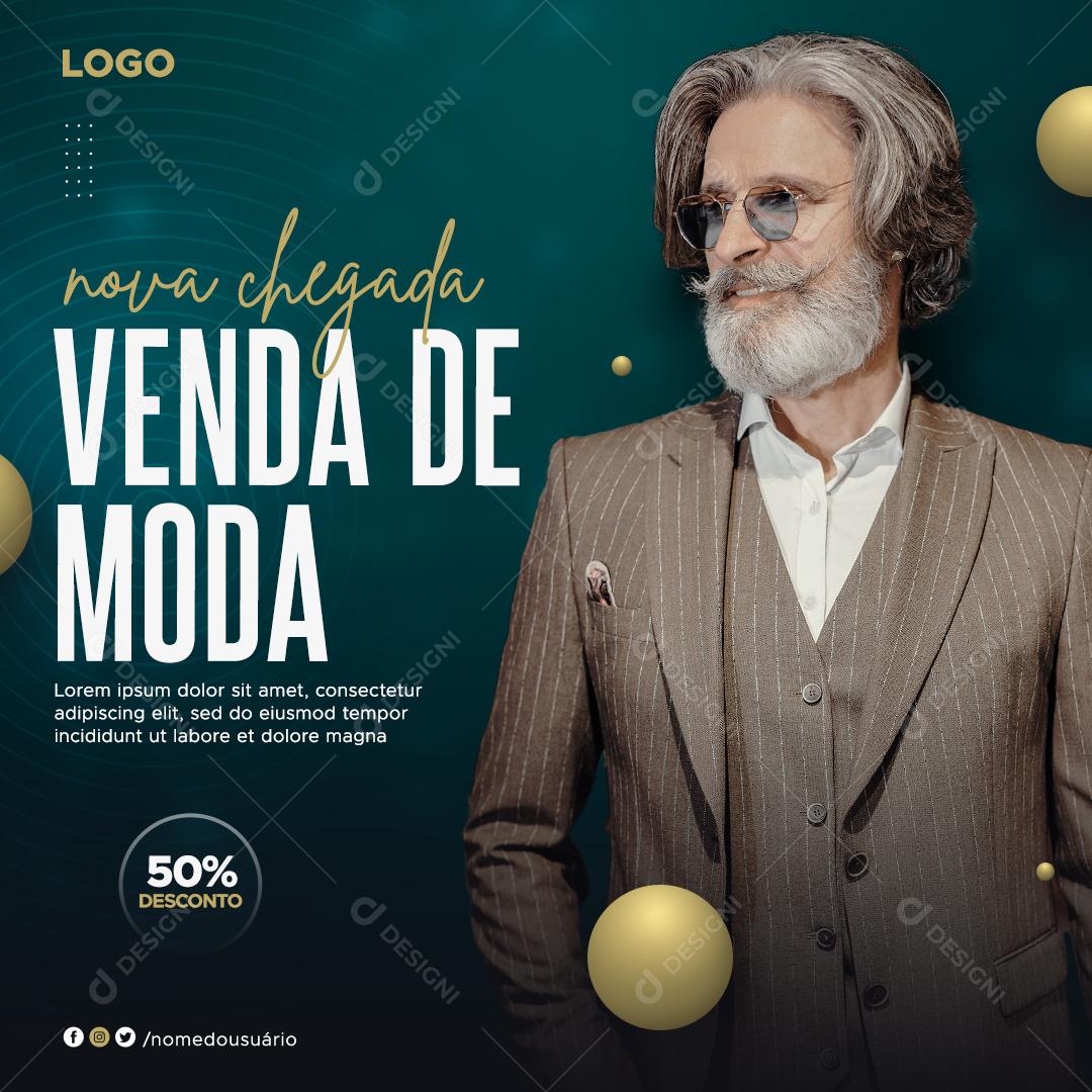 Nova Chegada Venda de Moda 50% Desconto Lojas Social Media PSD Editável