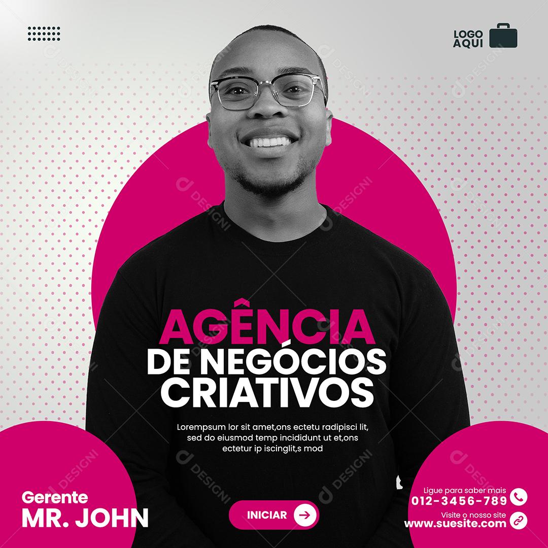 Agência de negócios Criativos Marketing Social Media PSD Editável