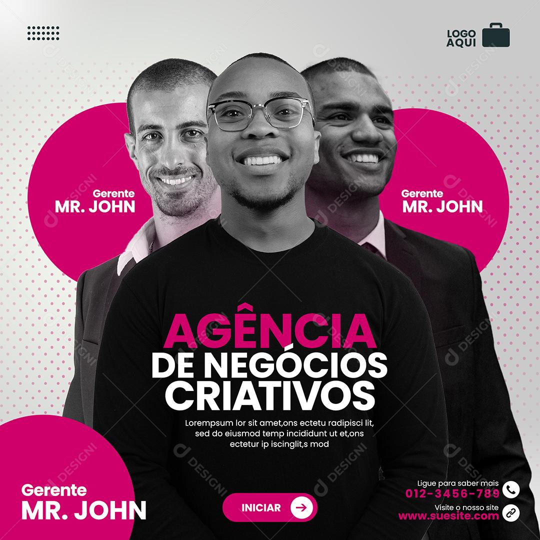 Social Media Agência de negócios Criativos Marketing PSD Editável