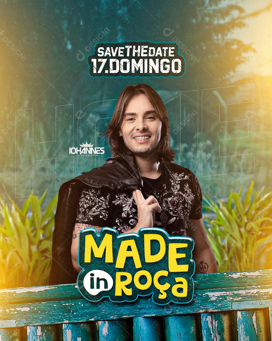 Flyer Made In Roça Show Iohannes Imperador Social Media PSD Editável