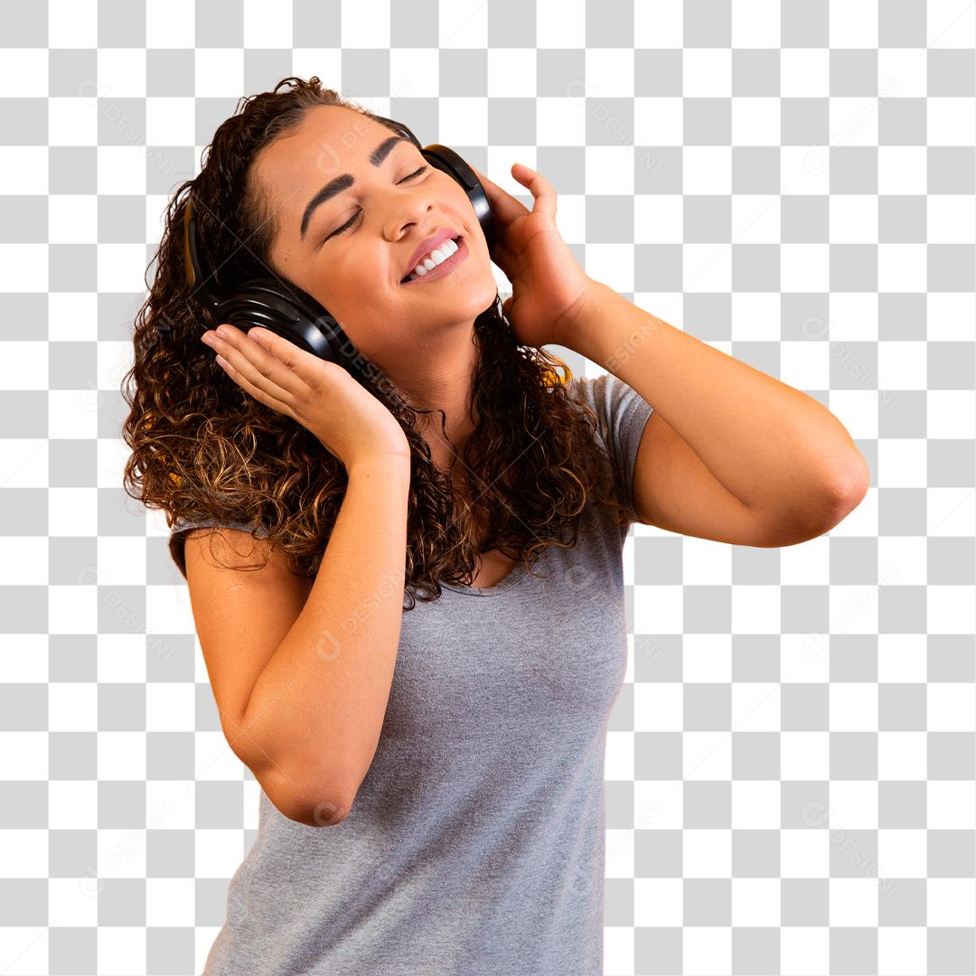 afro young man with his headphones listening to music