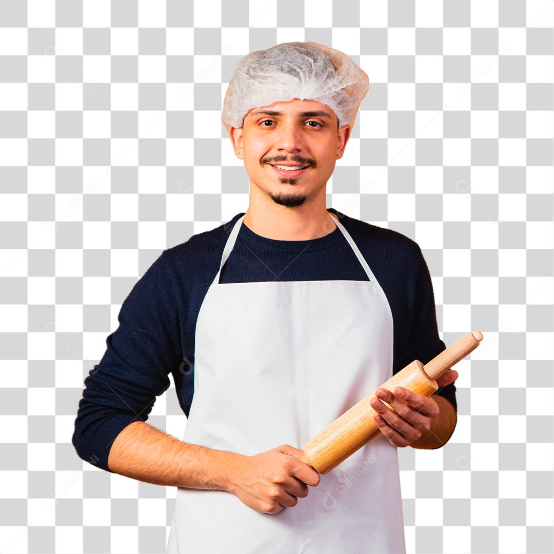 Homem branco de avental imagens fotográficas