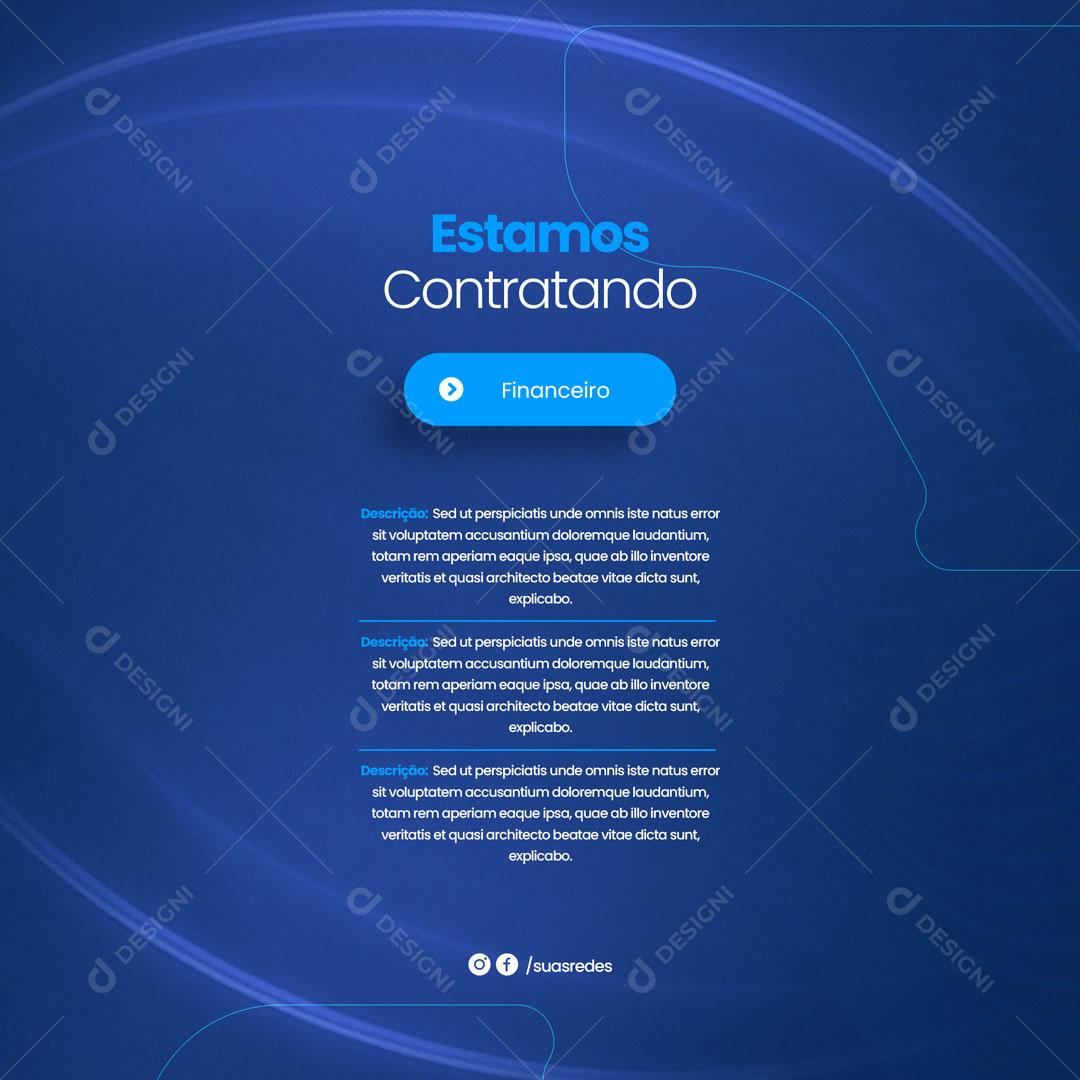 Social Media Vagas de Empregos Estamos Contratando PSD Editável