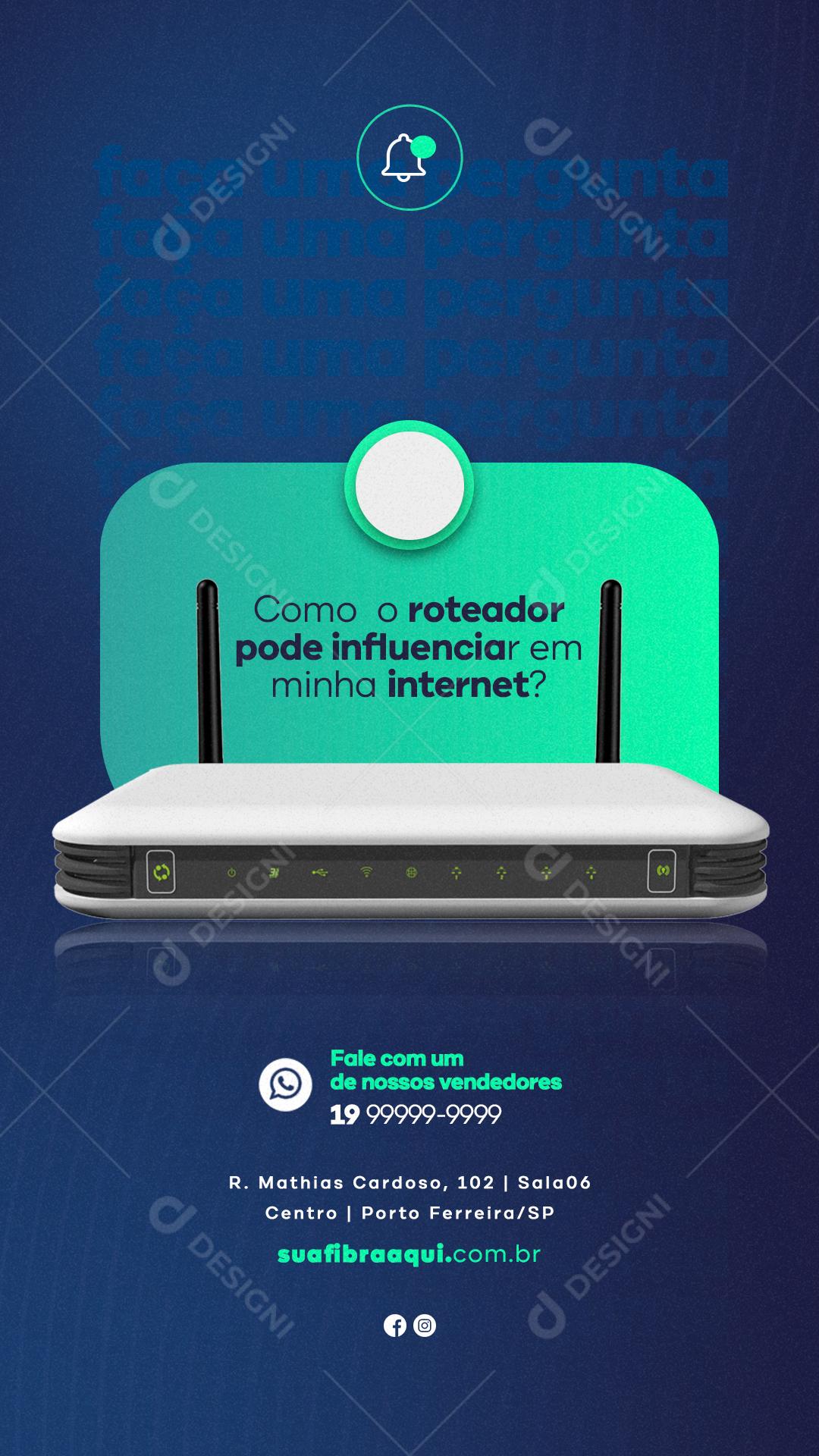 Story Como o Roteador pode Influenciar Provedor de Internet Social Media PSD Editável
