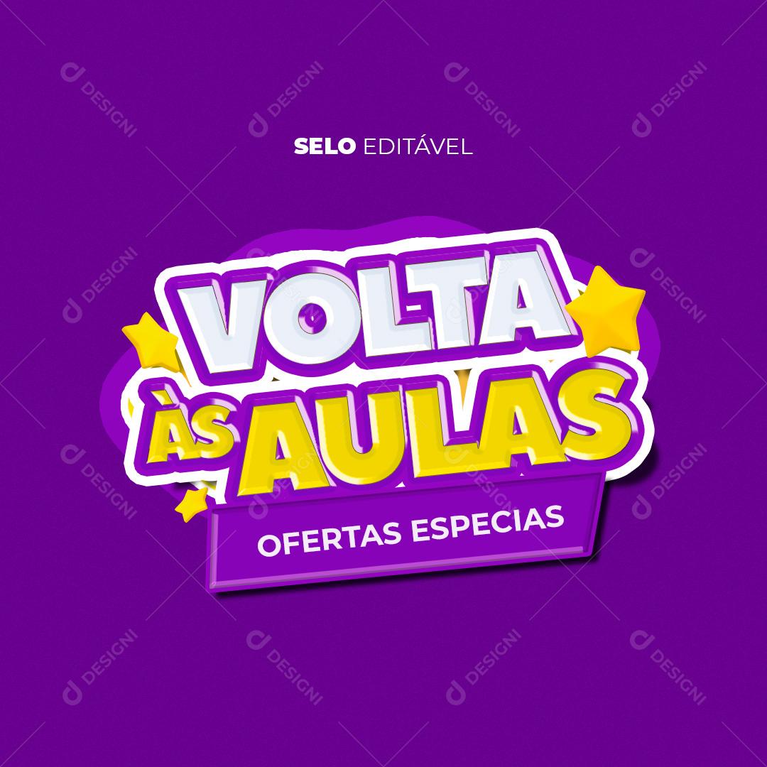 Papelaria Volta às Aulas Selo PSD Editável