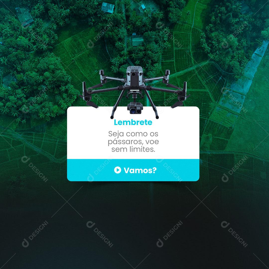 Social Media Lembrete Drone Drones PSD Editável