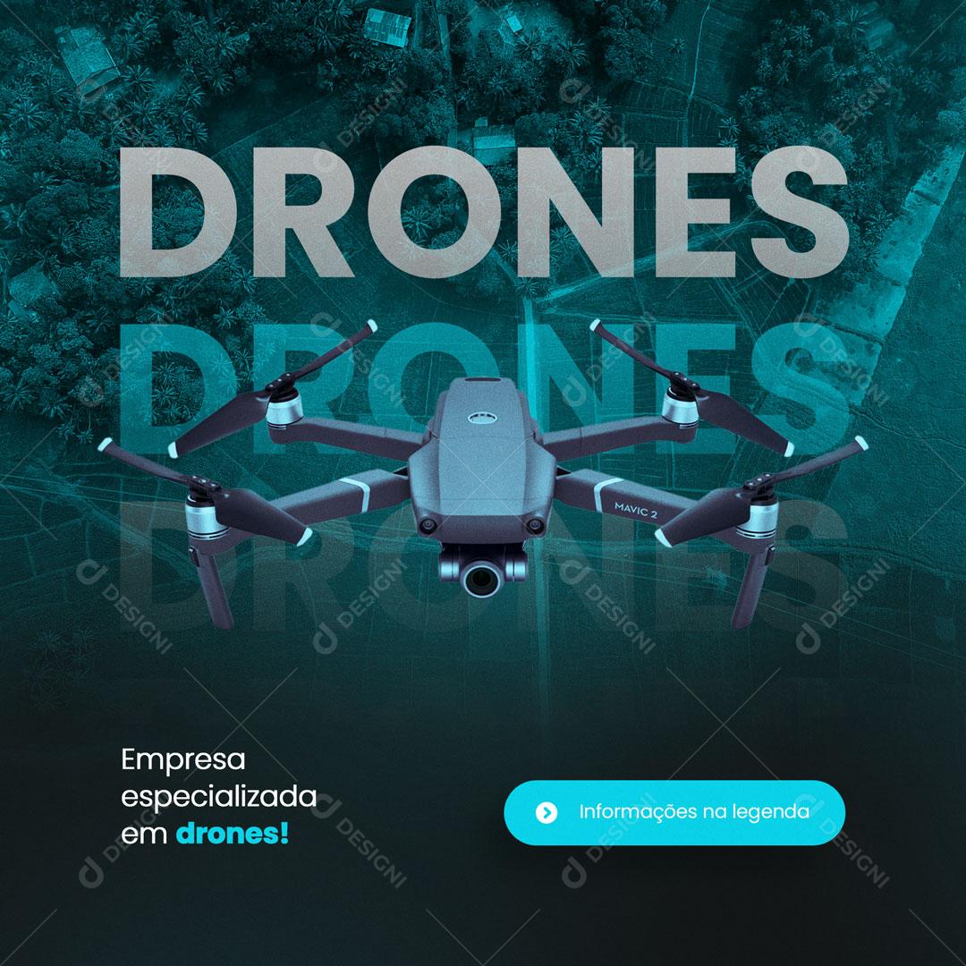 Social Media Drone Empresa Especializada em Drones PSD Editável