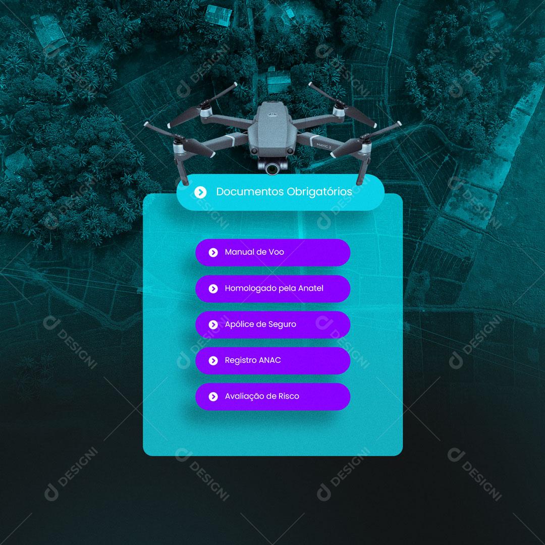 Social Media Drone Documentos Obrigatórios PSD Editável