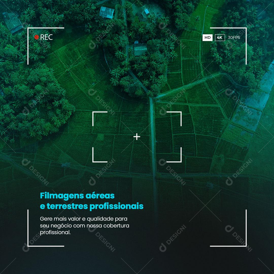 Social Media Drone Filmagens Aéreas PSD Editável