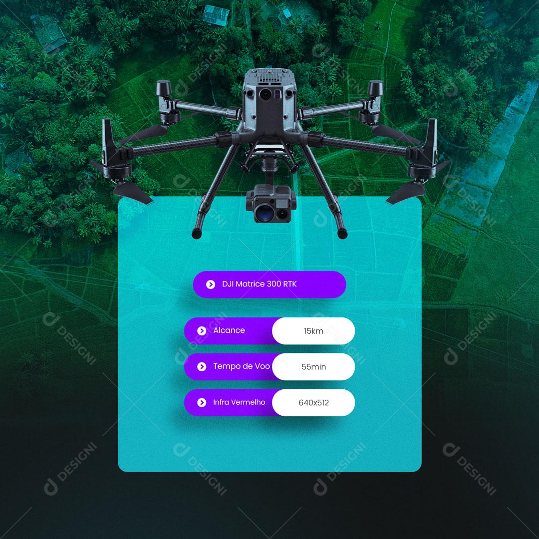 Social Media Drone DJI Matrice 300 RTK PSD Editável