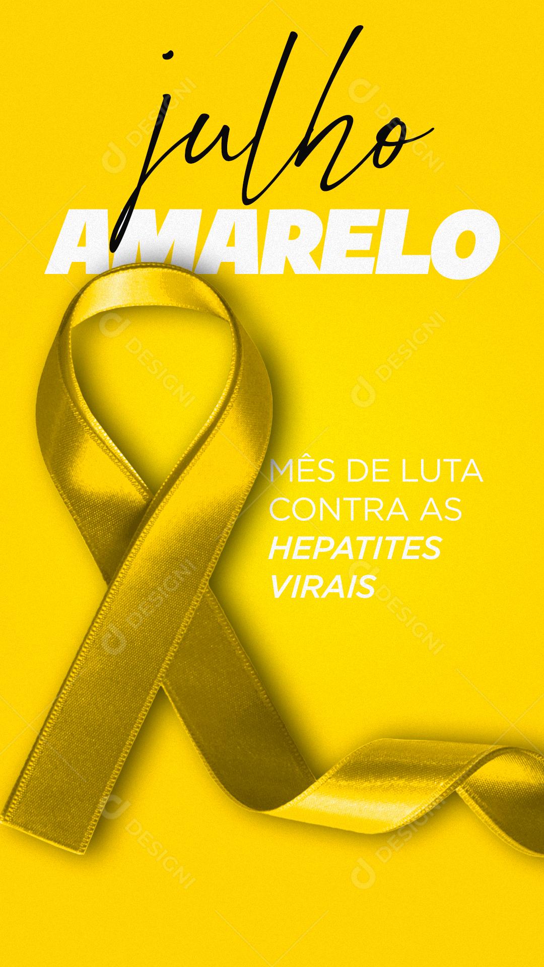 Story Julho Amarelo Mês de Conscientização das Hepatites Virais Social Media PSD Editável