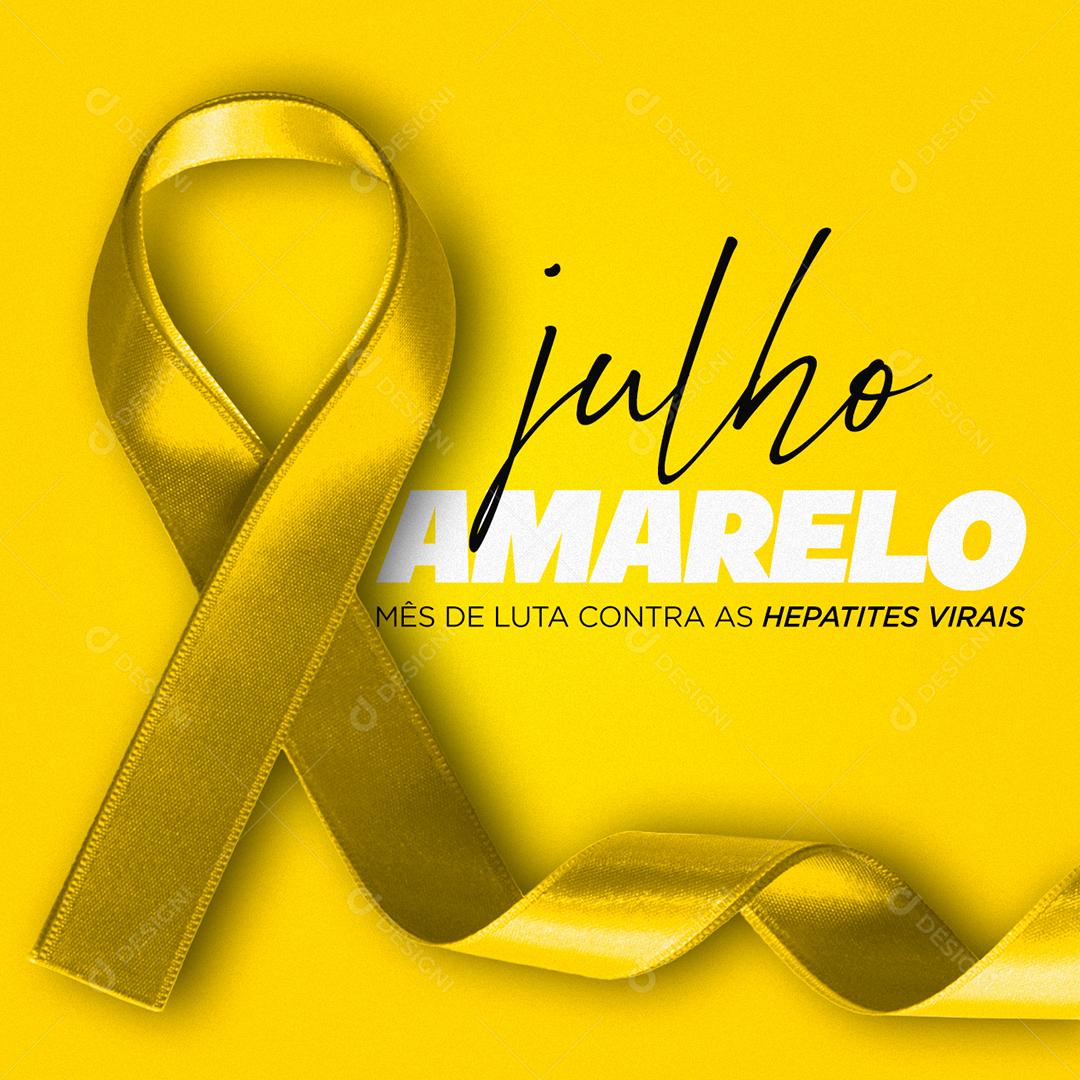 Social Media Julho Amarelo Mês de Conscientização das Hepatites Virais PSD Editável