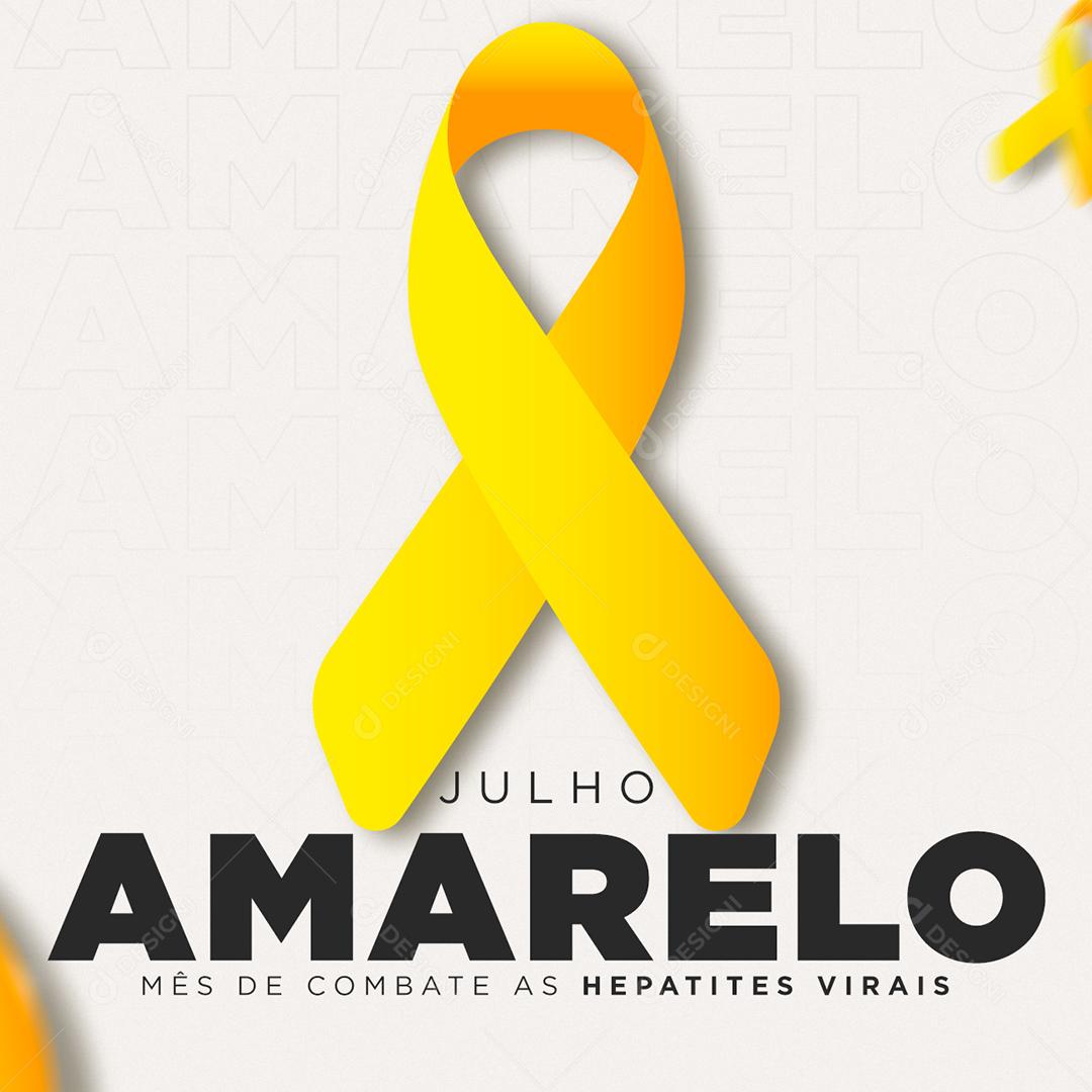 Social Media Mês de Conscientização das Hepatites Virais Julho Amarelo PSD Editável