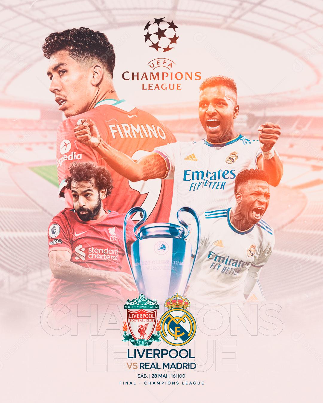 Social Media Champions League Liverpool Futebol PSD Editável