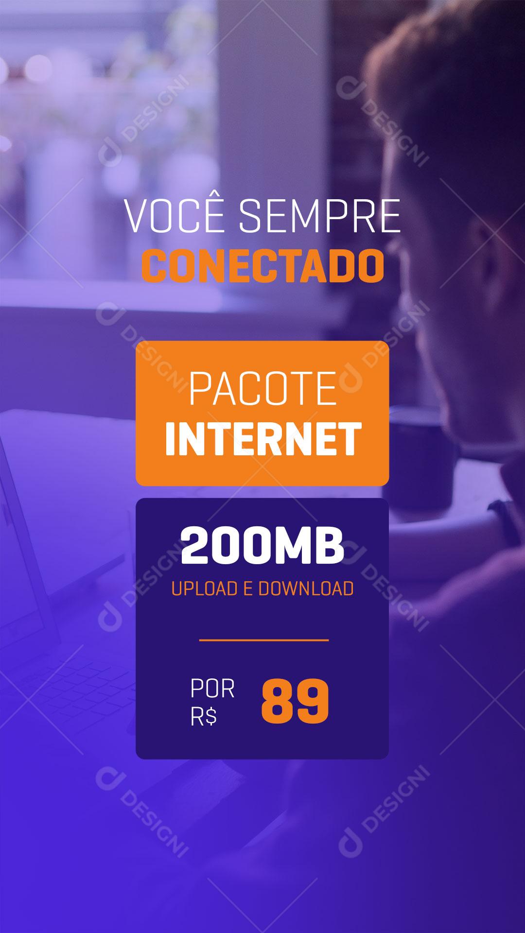 Story Provedor de Internet Pacotes na Promoção Social Media PSD Editável