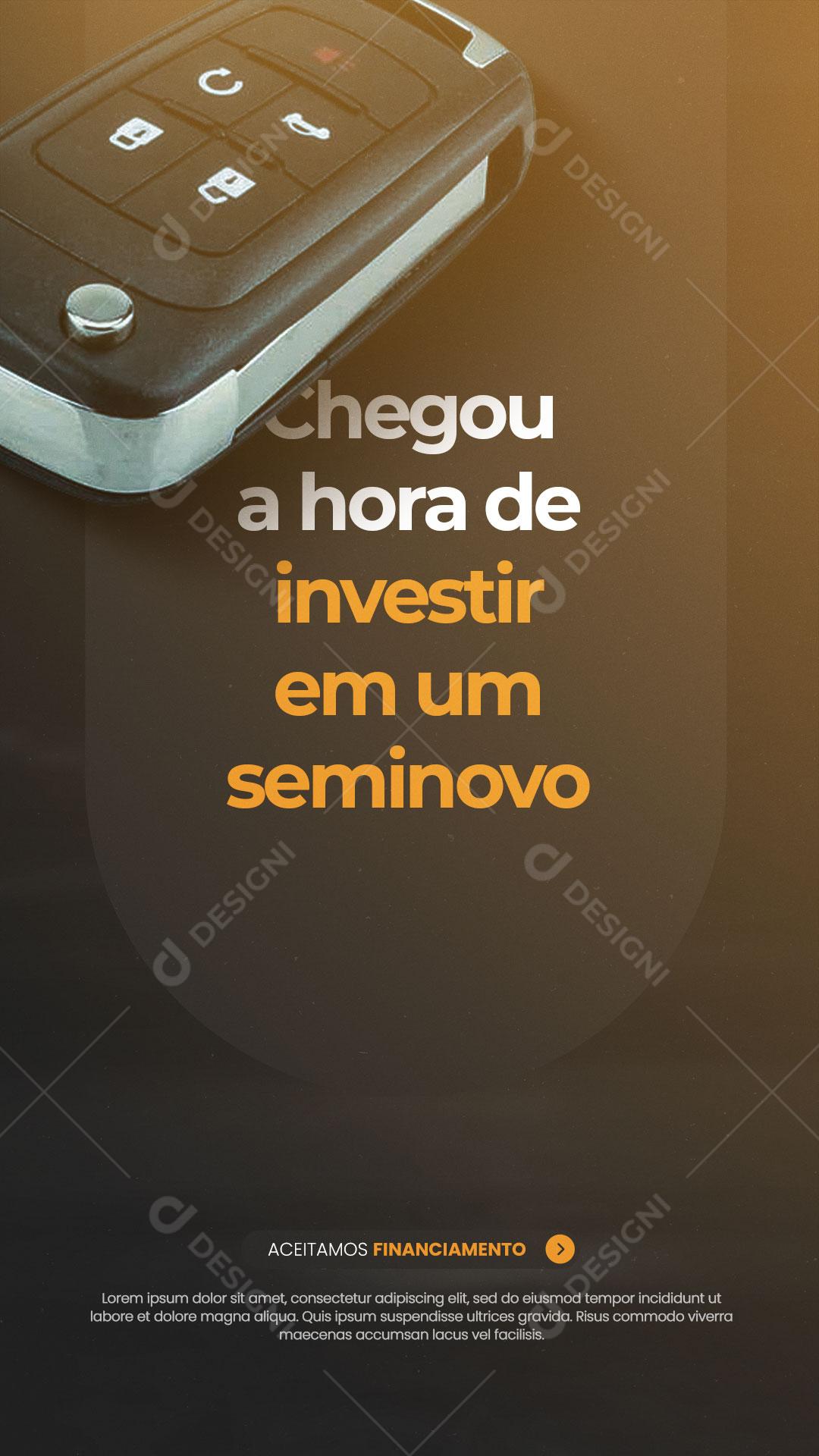 Post Story Concessionária Veículos Seminovos Social Media PSD Editável