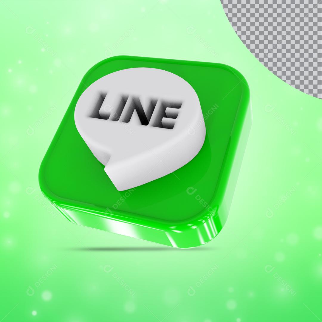 Line Verde Ícone 3D  Para Composição PSD