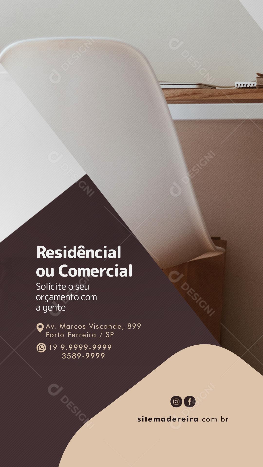 Story Residência ou Comercial Móveis Planejados Social Media PSD Editável