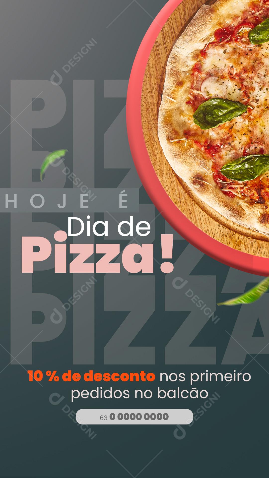 Social Media Story Pizzaria Hoje é Dia de Pizza PSD Editável