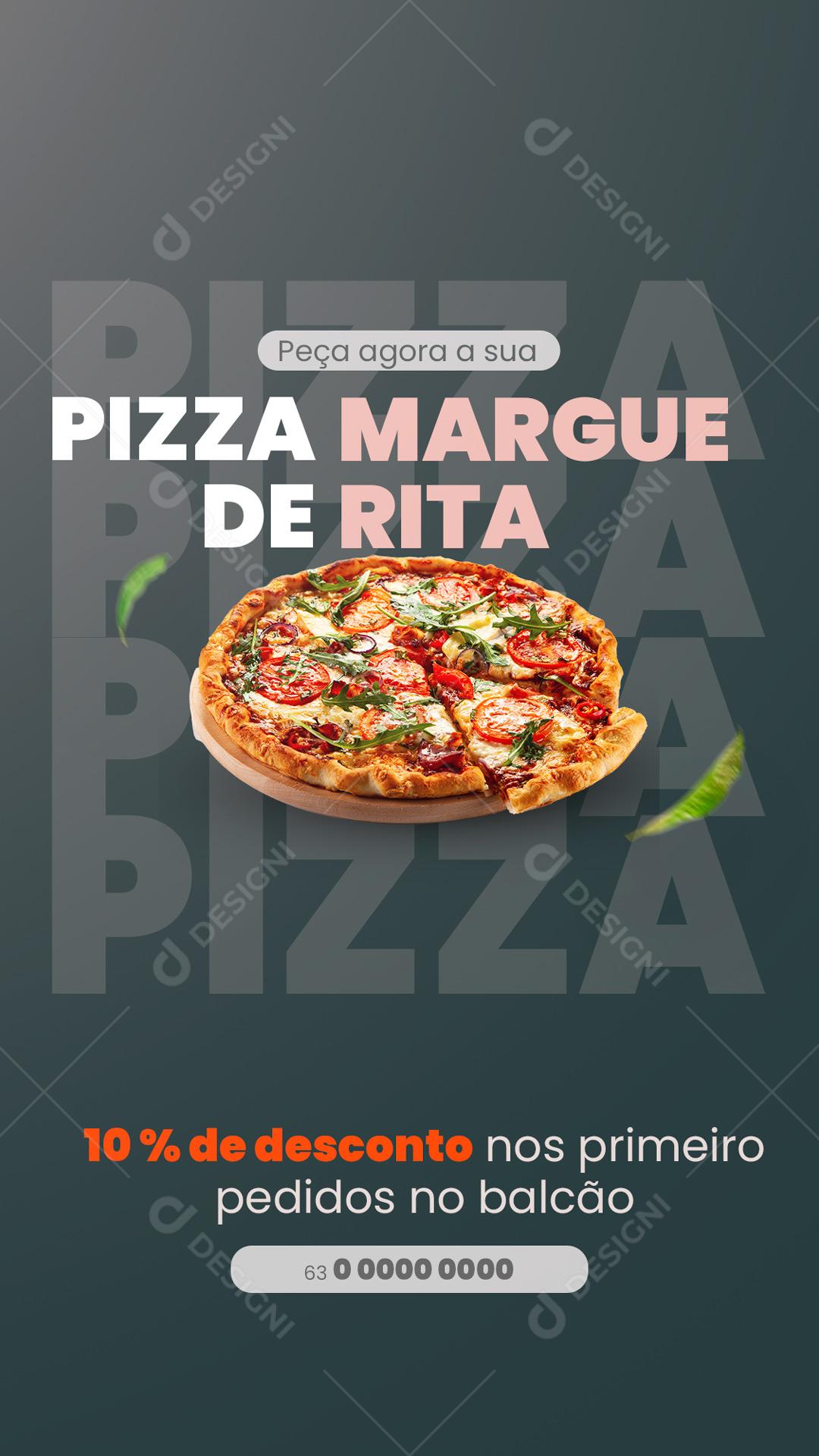 Story Pizzaria Pizza de Marguerita Social Media PSD Editável