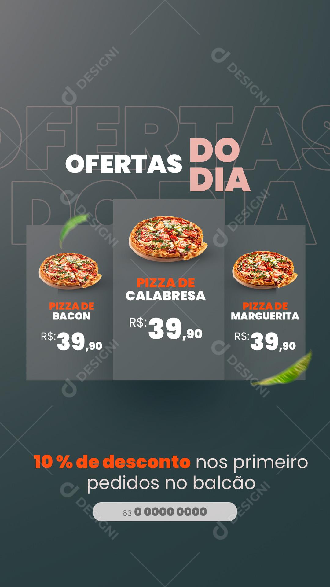 Story Pizzaria Pizza Ofertas do Dia Social Media PSD Editável