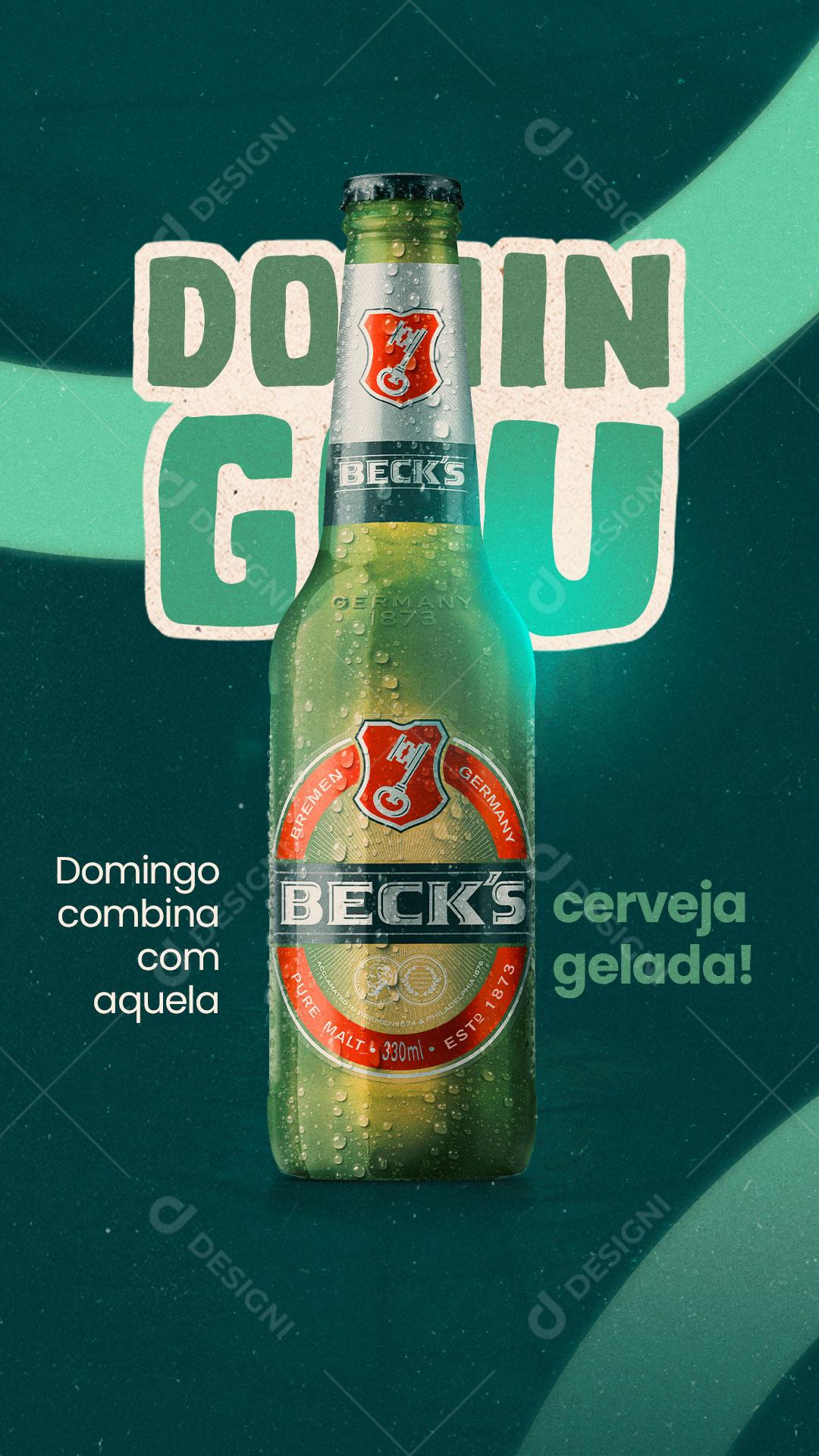 Post Bebidas Cerveja Domingou com Becks Social Media PSD Editável