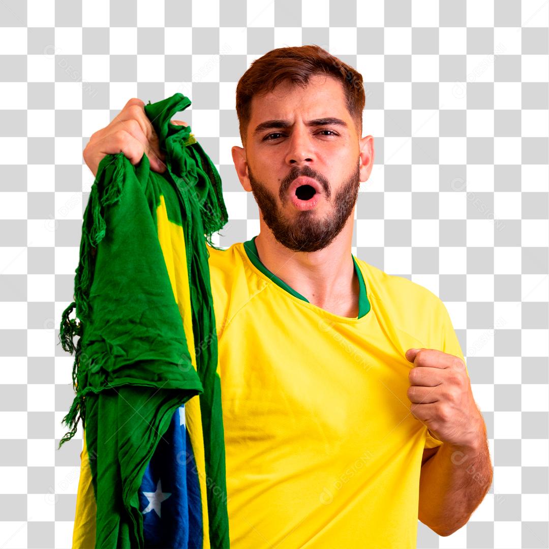 fã brasileiro torcendo para seu time brasileiro