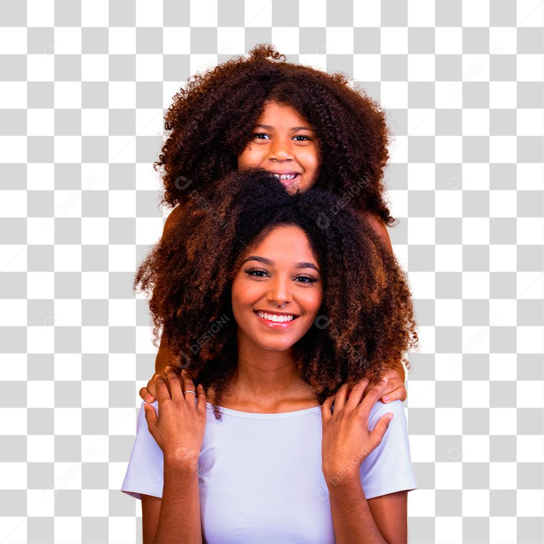 Feliz Dia das Mães! Adorável doce jovem mãe afro-americana com filha bonitinha.