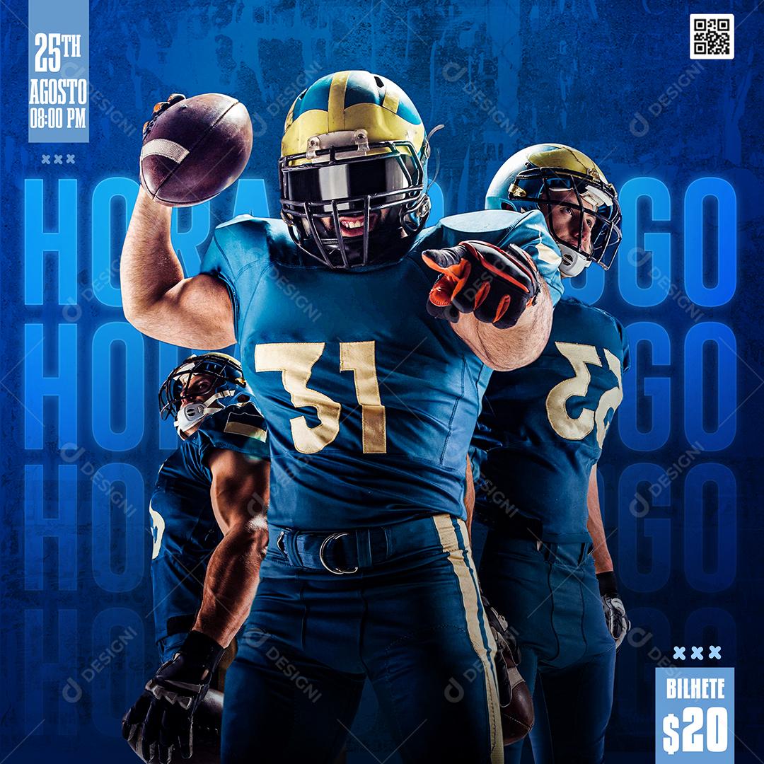 Social Media Hora do Jogo Futebol Americano PSD Editável