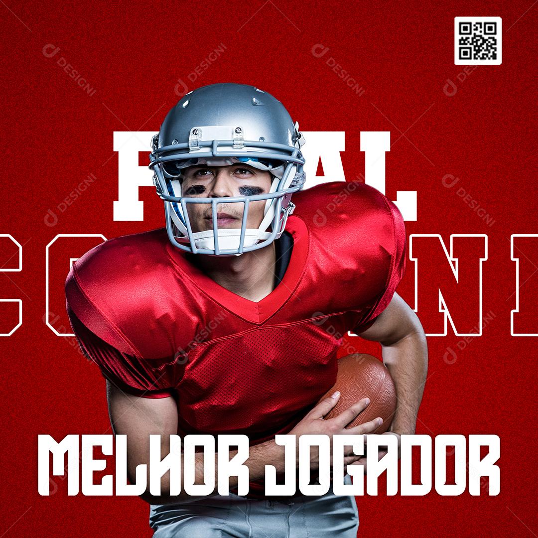 Social Media Melhor Jogador Futebol Americano PSD Editável