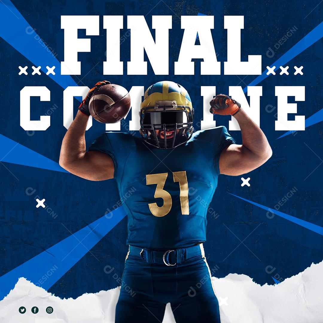 Social Media Final Combine Futebol Americano PSD Editável