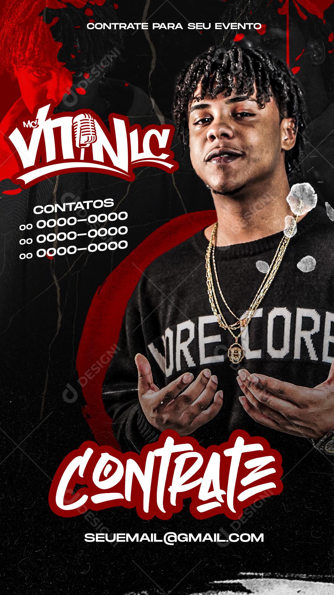 Story Contrate Contatos Mc Vitin Lc Flyer Social Media PSD Editável