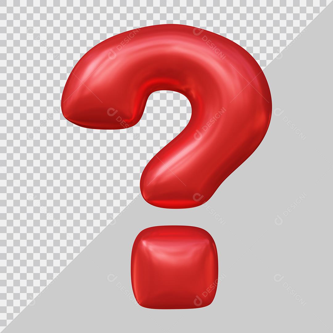 Símbolo de ponto de interrogação Vermelho Elemento para Composição PSD