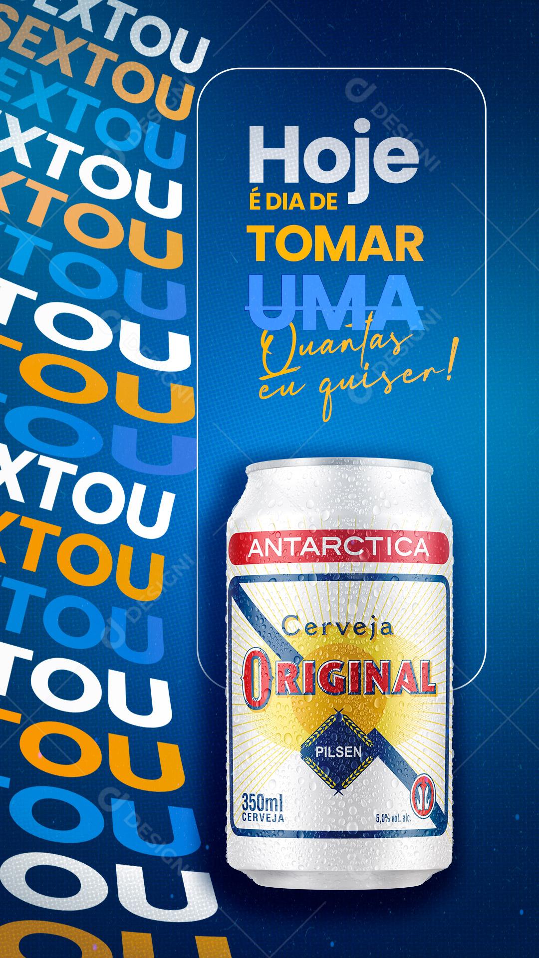 Story Bebidas Cerveja Antarctica Original Social Media PSD Editável