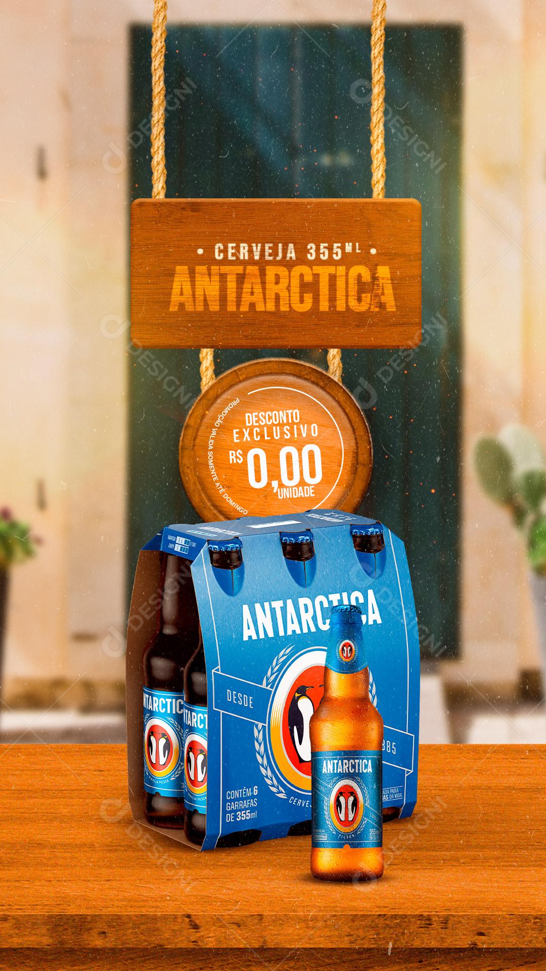 Social Media Story Bebidas Cerveja Antarctica PSD Editável
