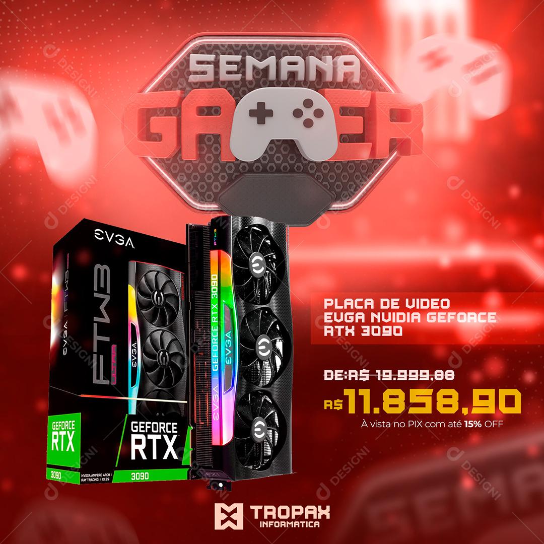 Social Media Placa de Vidio Semana Gamer PSD Editável