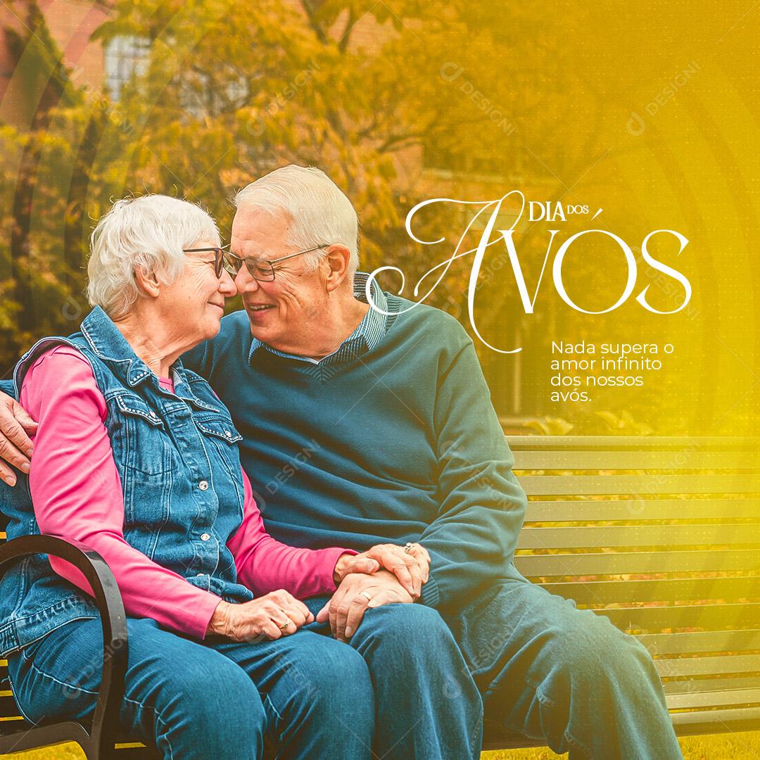 Social Media Dia Dos Avós Nada Supera o Amor Infinito dos Nossos Avós PSD Editável