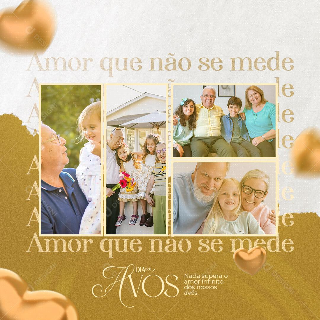 Dia Dos Avós Amor que não se Mede Social Media PSD Editável