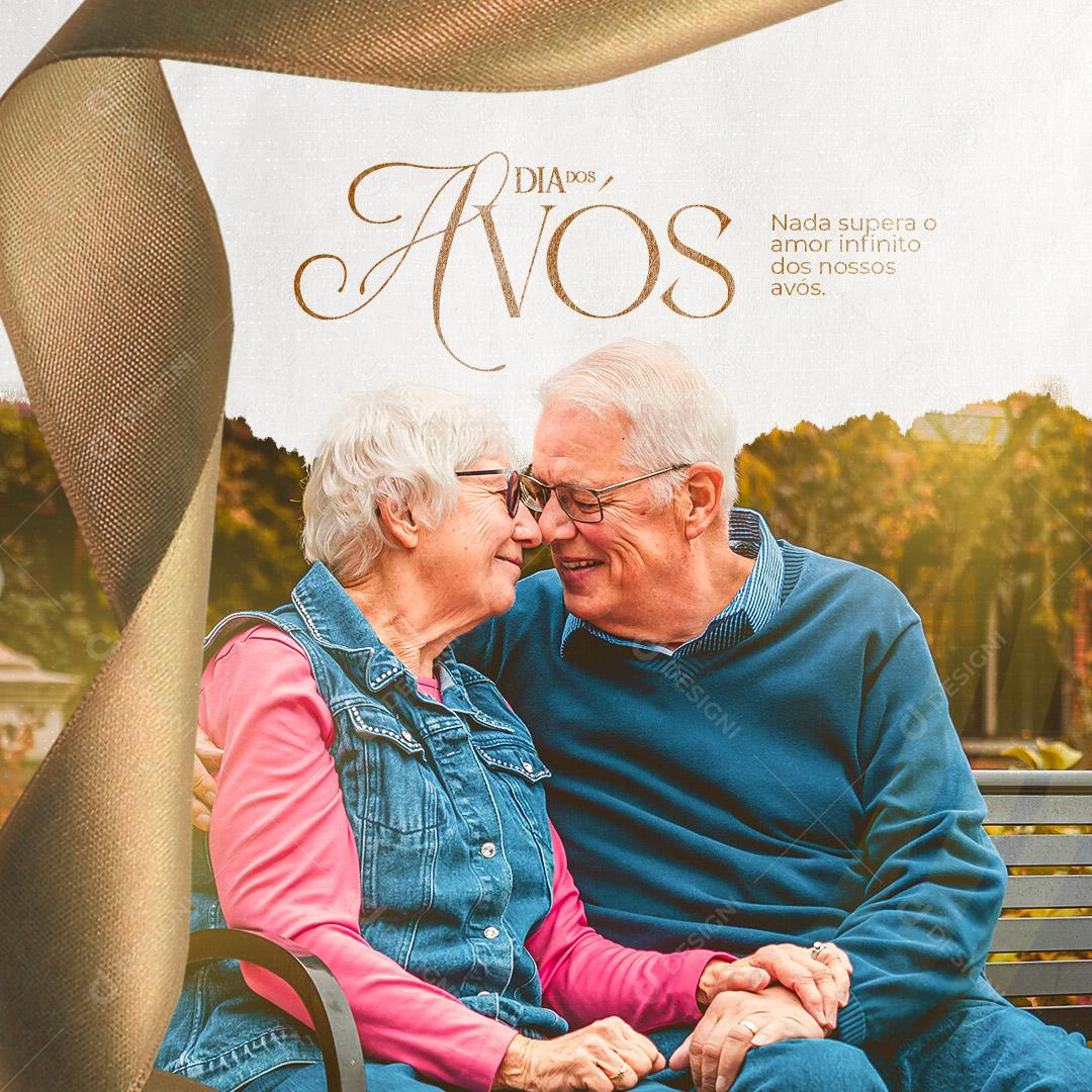 Dia Dos Avós Nada Supera o Amor Infinito dos Nossos  Avós Social Media PSD Editável