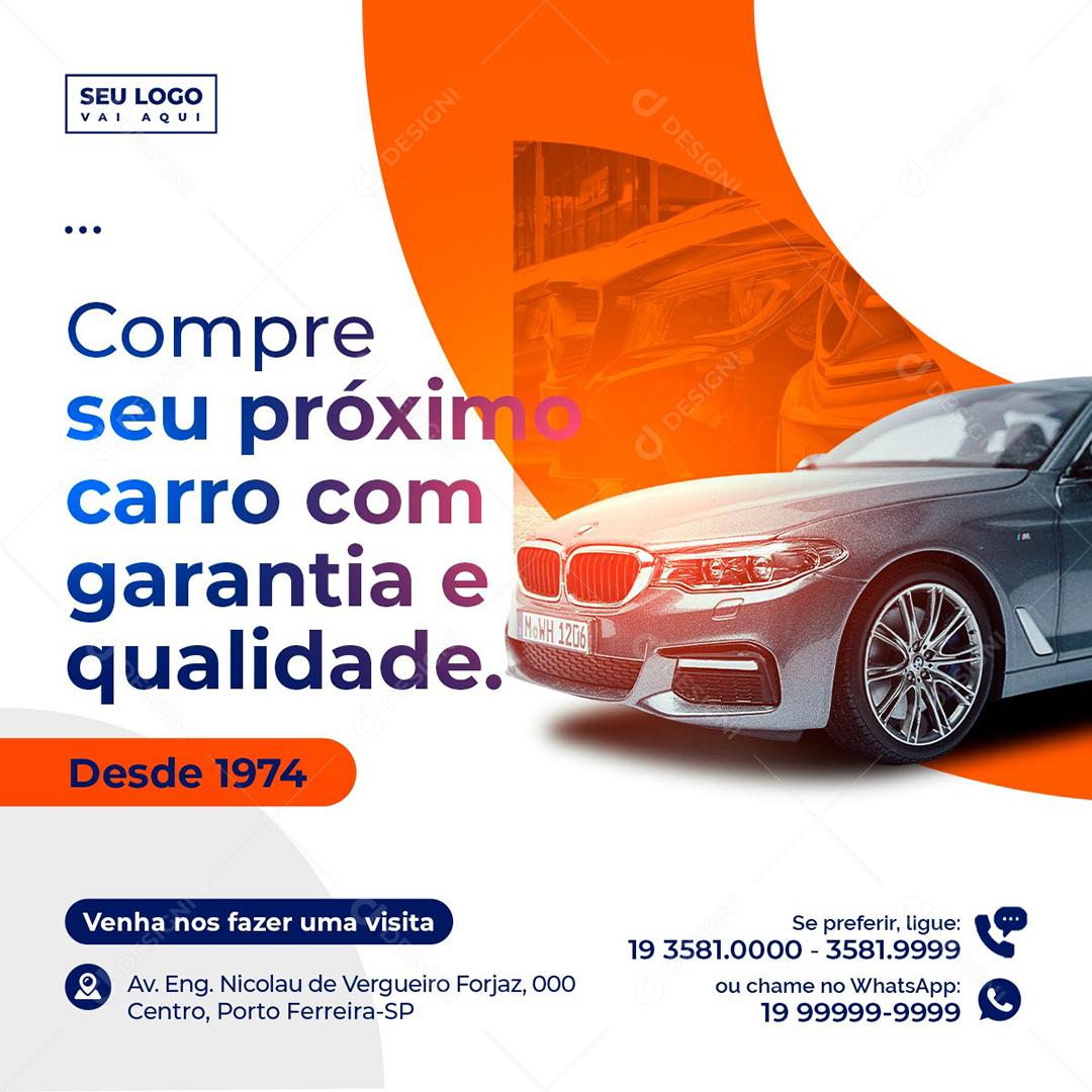 Social Media Compre seu Próximo Carro Concessionária PSD Editável