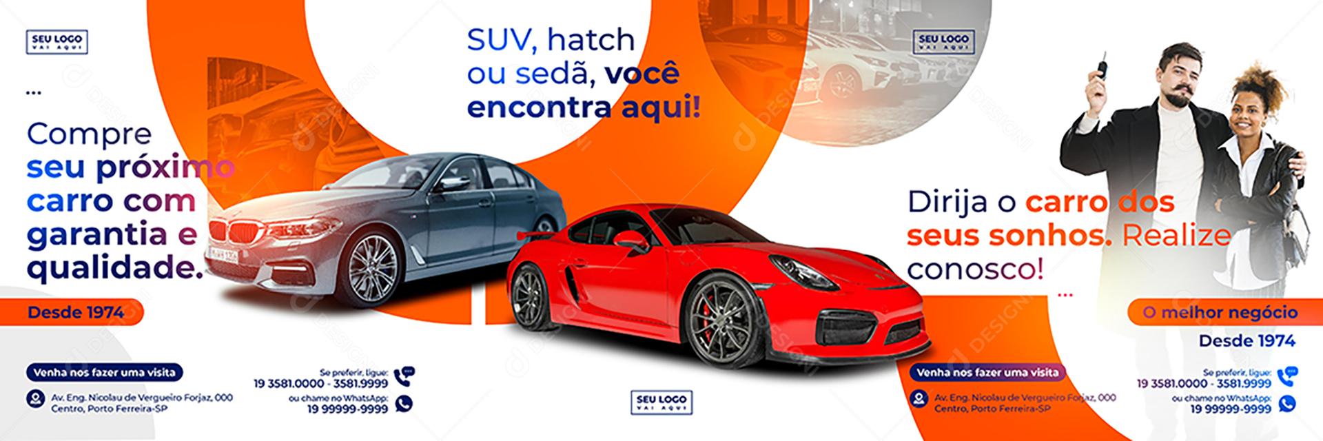 Social Media Banner Compre seu próximo Carro Concessionária PSD Editável