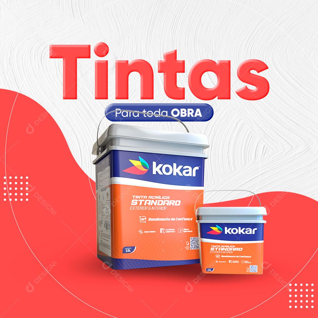 Loja de Tintas Kokar Para Todas a Obras Media PSD Editável