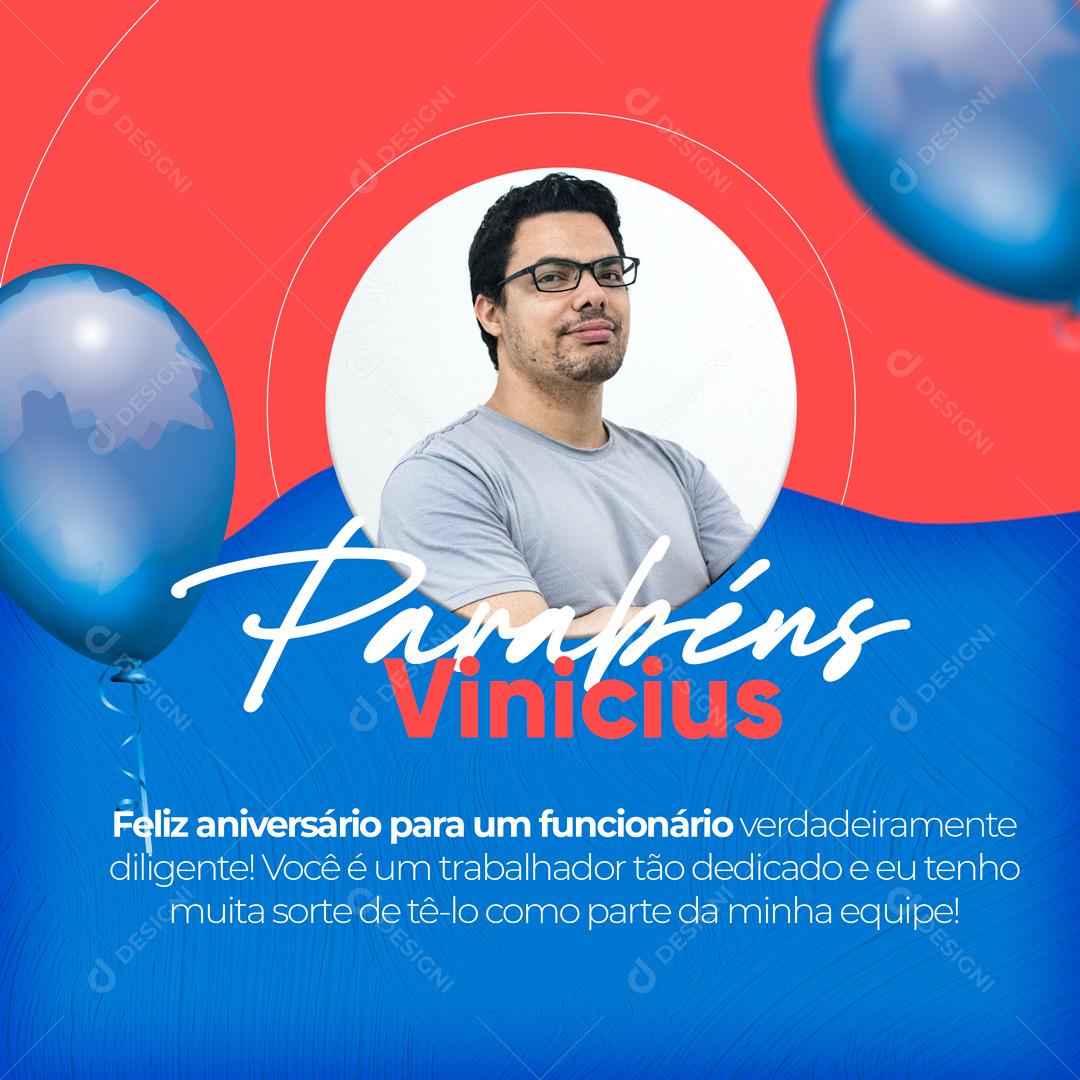 Loja de Tintas Feliz Aniversário Para um Funcionário Social Media PSD Editável