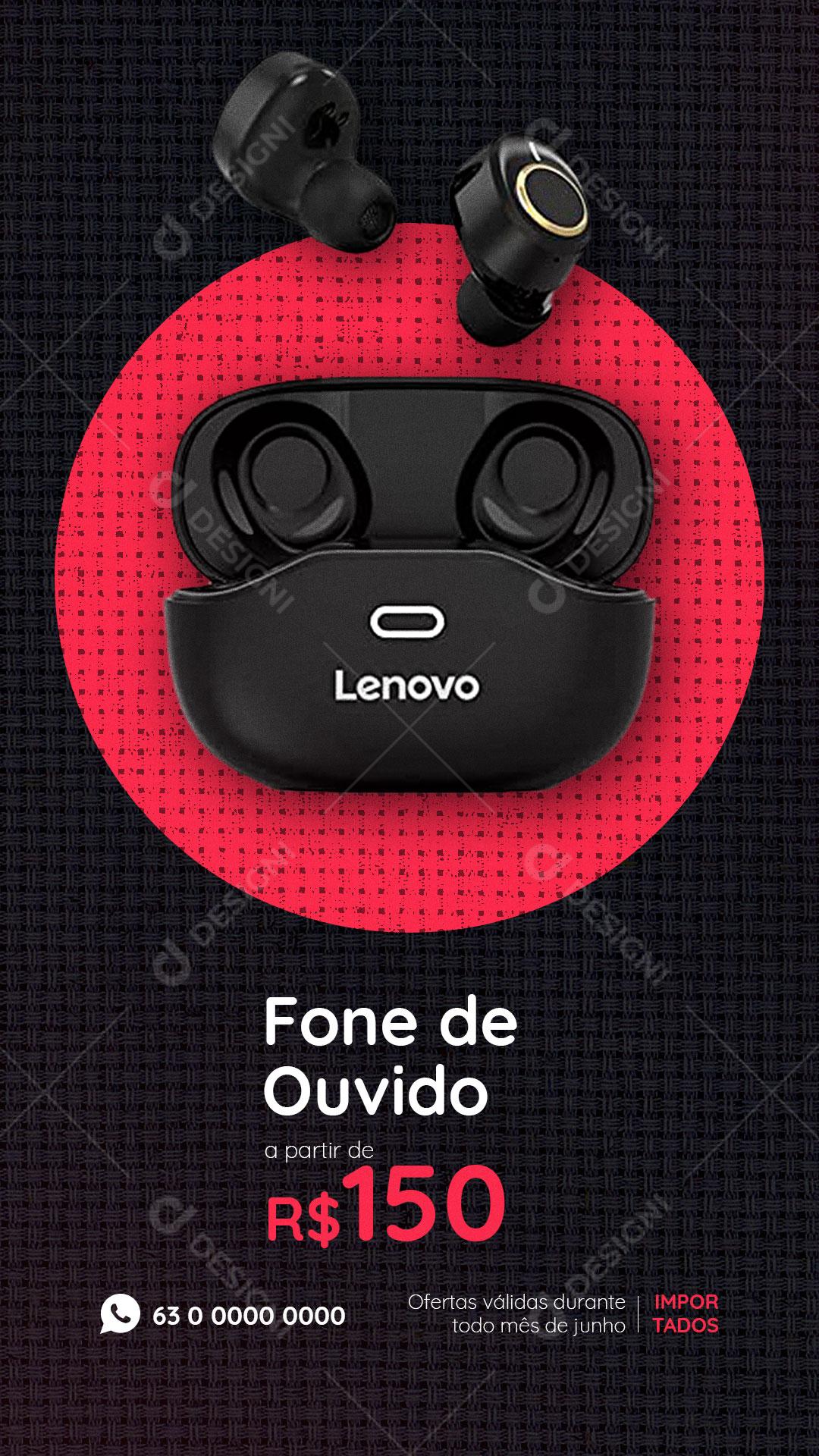 Story Loja de Importados Fone de Ouvido Social Media PSD Editável