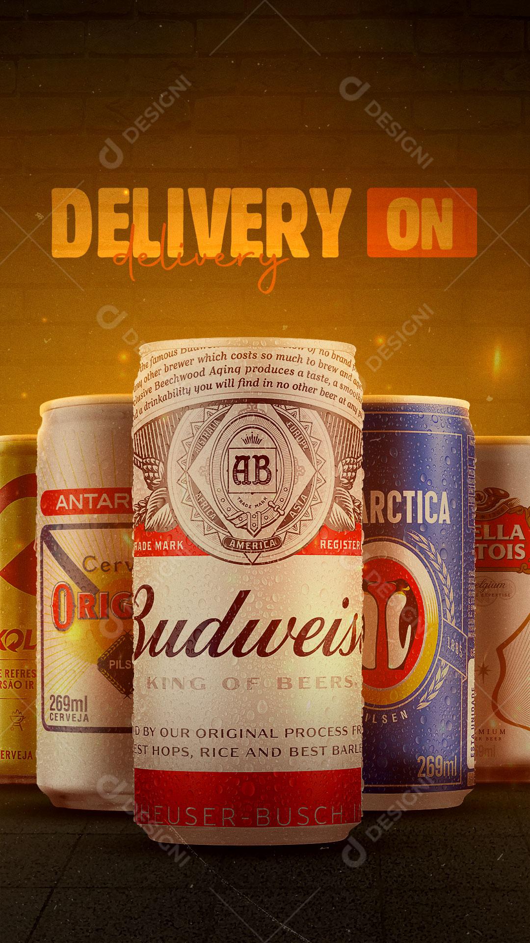 Story Bebidas Cerveja Delivery Original Social Media PSD Editável