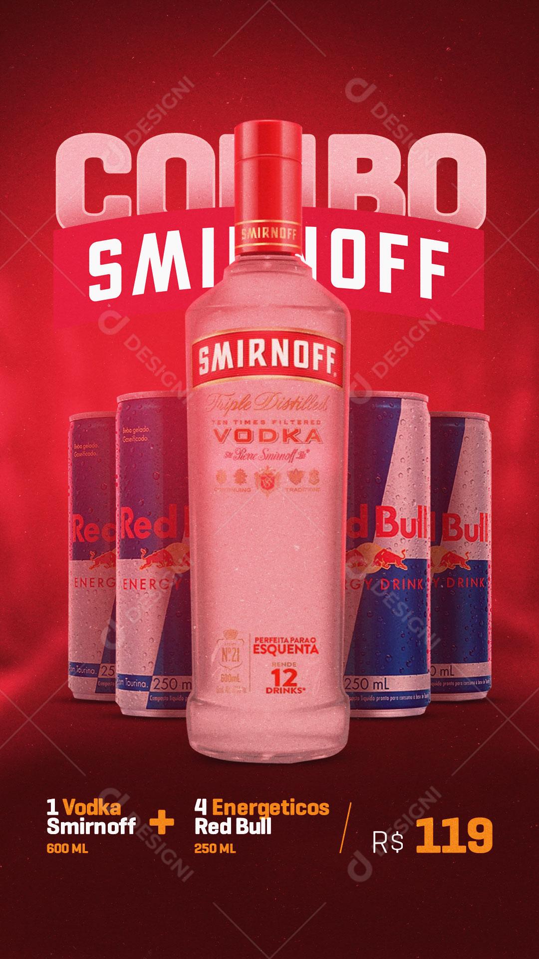 Post Combo de Bebidas Sminorff Social Media PSD Editável