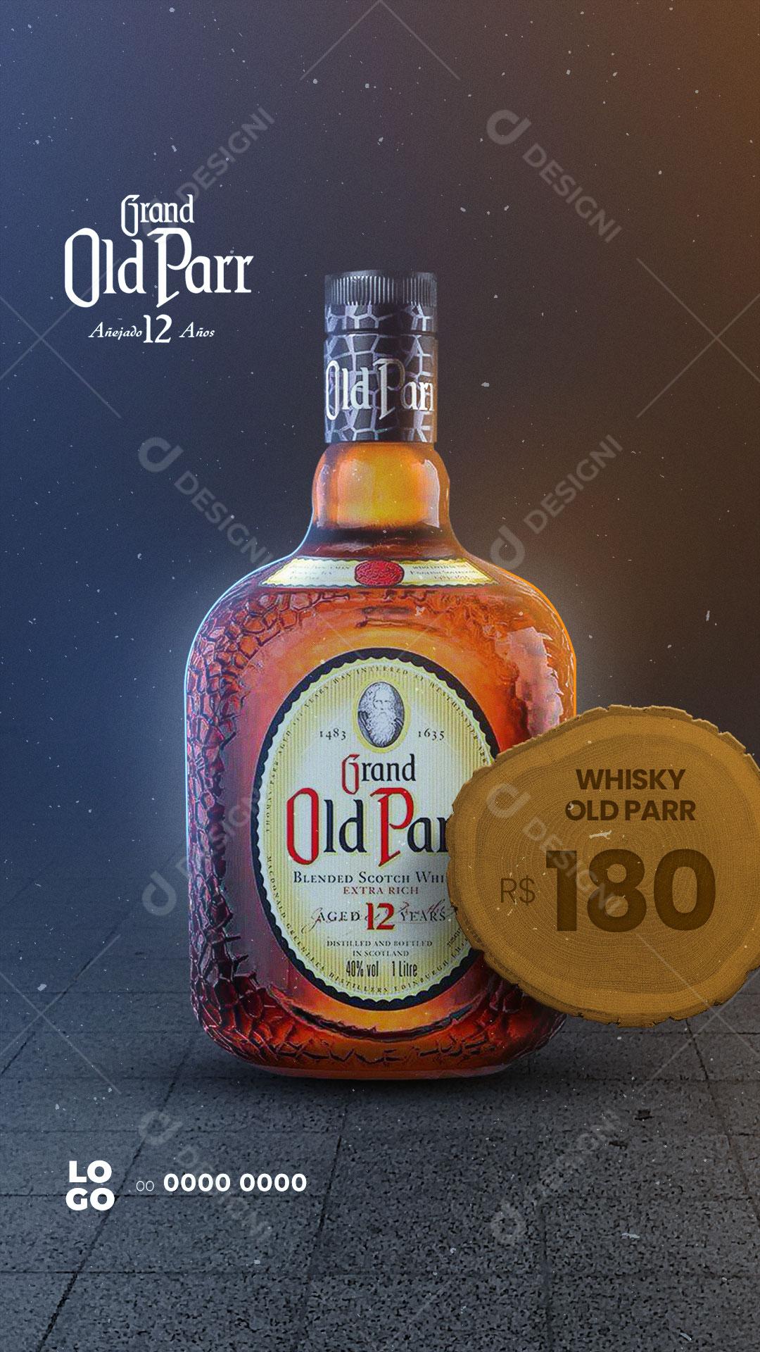 Story Bebidas Whisky Old Par Social Media PSD Editável