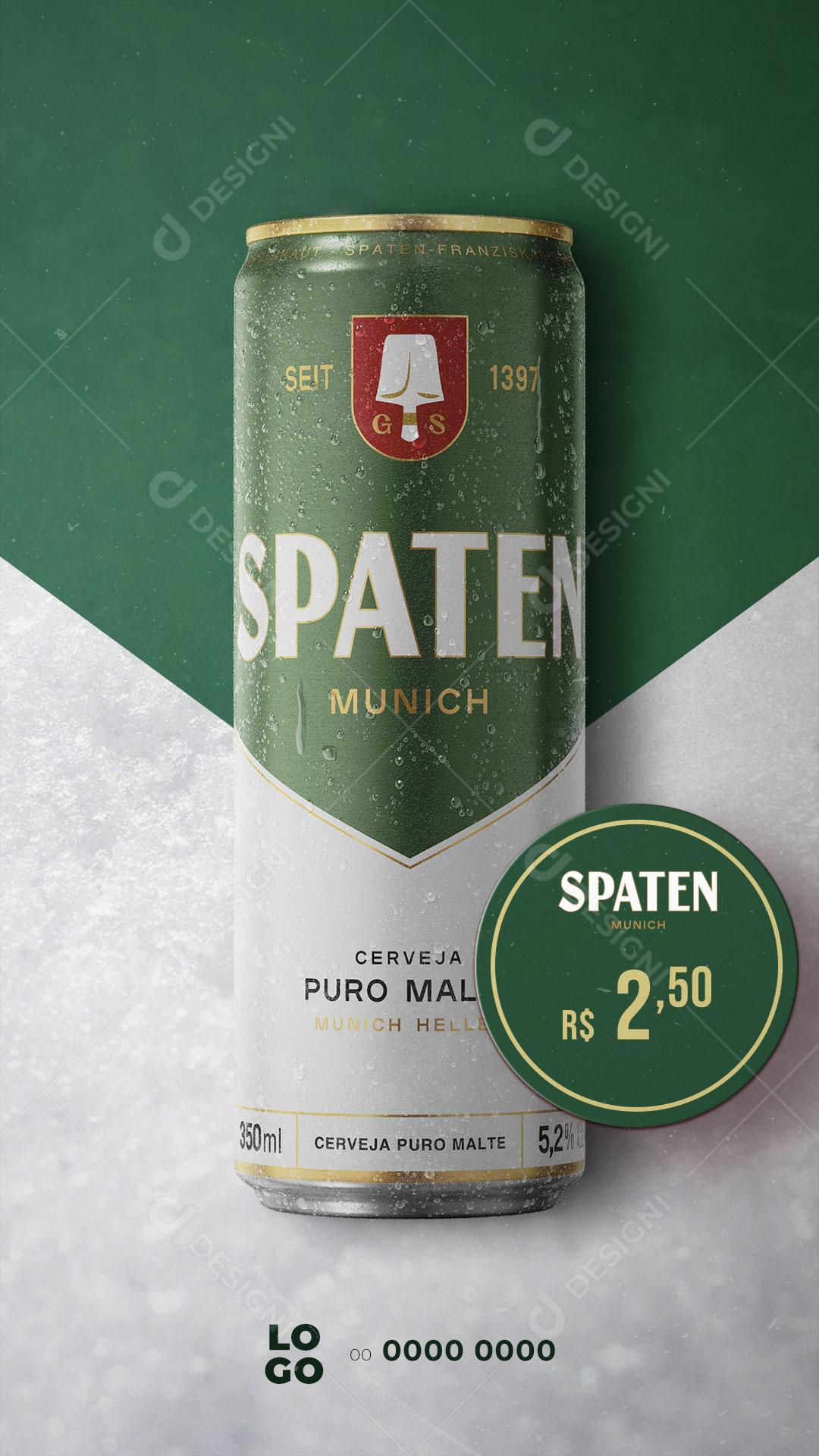 Story Bebidas Cerveja Spaten Social Media PSD Editável