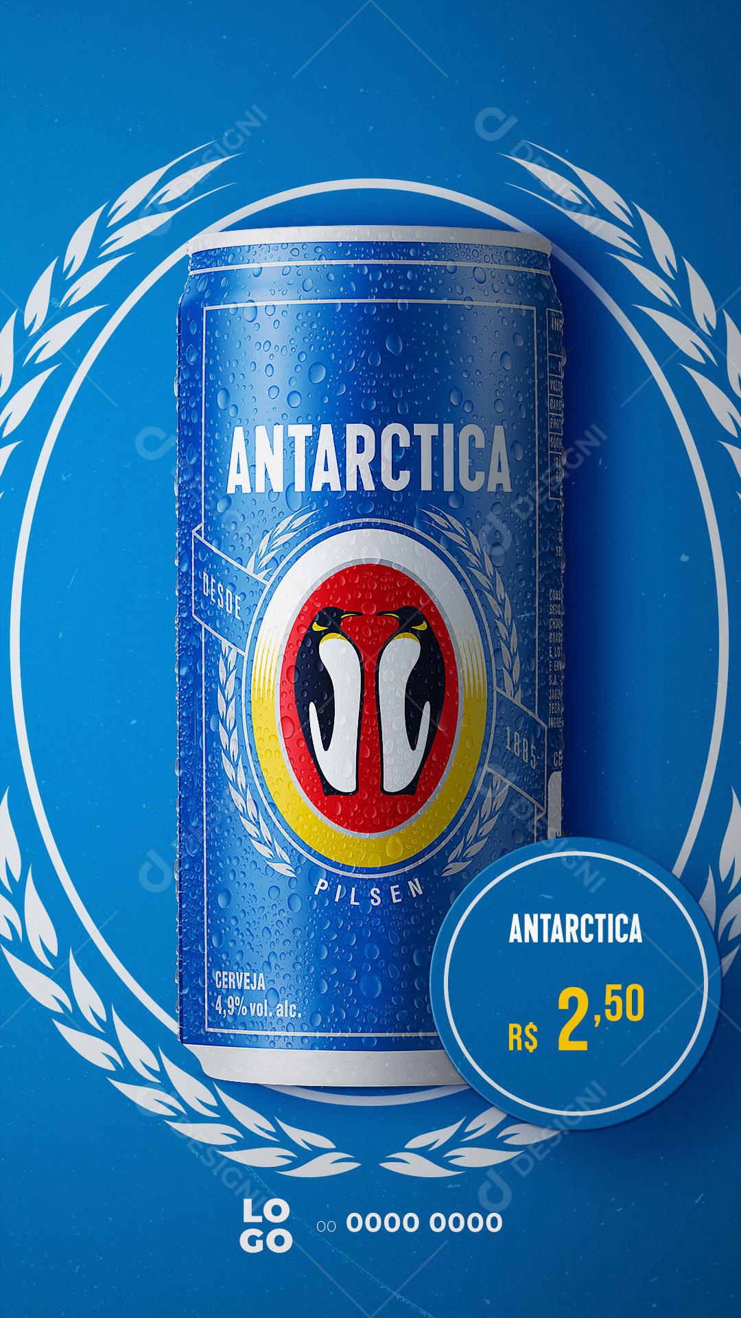 Story Bebidas Cerveja Antarctica Social Media PSD Editável